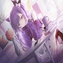 Skrin Purple Anime Girl At Table untuk sambungan kedai web Chrome dalam OffiDocs Chromium