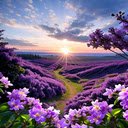 Purple flower hill wallpaper  screen for extension Chrome web store in OffiDocs Chromium