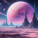 Purple Planet With Moon  screen for extension Chrome web store in OffiDocs Chromium