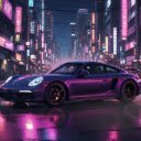Purple Porsche in Tokyo Live Wallpaper  screen for extension Chrome web store in OffiDocs Chromium