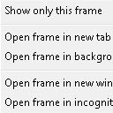 "This Frame" Contextmenuscherm voor uitbreiding Chrome-webwinkel in OffiDocs Chromium