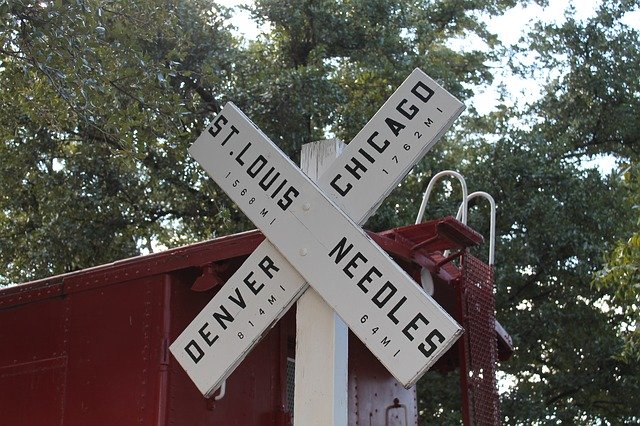 Free download railroad crossing route 66 usa free picture to be edited with GIMP free online image editor