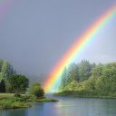 Rainbow over the river  screen for extension Chrome web store in OffiDocs Chromium
