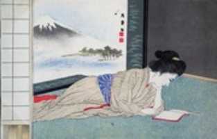 Free download Reading With Mountain Fuji free photo or picture to be edited with GIMP online image editor