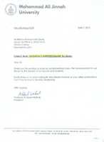 Gratis download Ontvangstbrief van de president van Muhammad Ali Jinnah University bij ontvangst van Durood O Salam Books gratis foto of afbeelding om te bewerken met GIMP online afbeeldingseditor