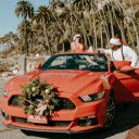 Red Mustang with a Christmas Wreath  screen for extension Chrome web store in OffiDocs Chromium