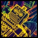 Retro Robots Theme  screen for extension Chrome web store in OffiDocs Chromium