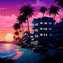 Retrowave Beach Live Wallpaper  screen for extension Chrome web store in OffiDocs Chromium