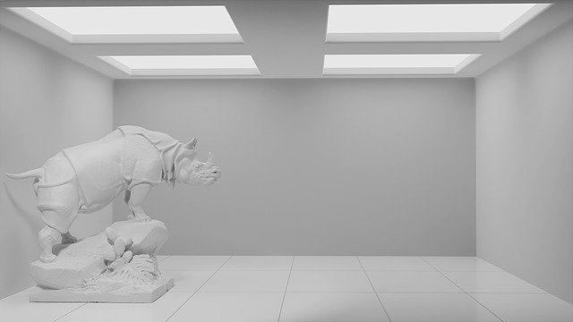 Kostenloser Download Rhino Statue White - kostenlose Illustration zur Bearbeitung mit GIMP Online-Bildbearbeitungsprogramm