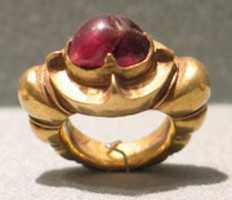 Free download Ring Inlaid with Oval-Shaped Red Stone with Ribbed Hoop free photo or picture to be edited with GIMP online image editor