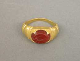 Free download Ring with Ridged Segments and Inset Red Stone free photo or picture to be edited with GIMP online image editor