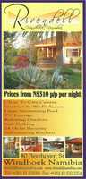 Free download Rivendelle Guest House (Namibia) Pamphlet free photo or picture to be edited with GIMP online image editor