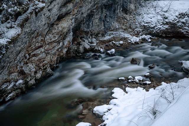 Free download river rocks water snow winter free picture to be edited with GIMP free online image editor