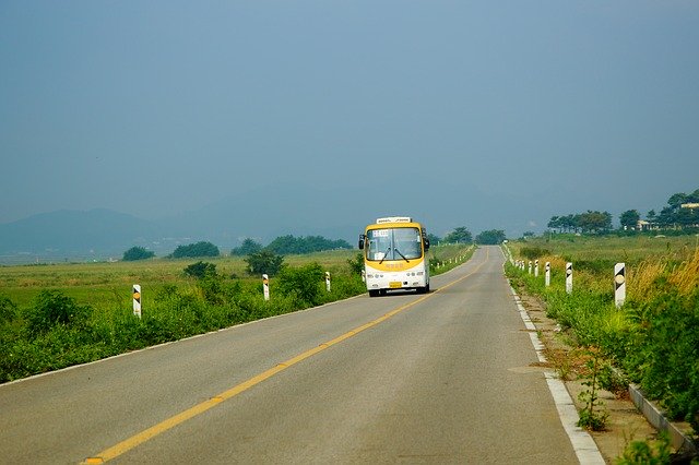 Free download road transport asphalt village bus free picture to be edited with GIMP free online image editor