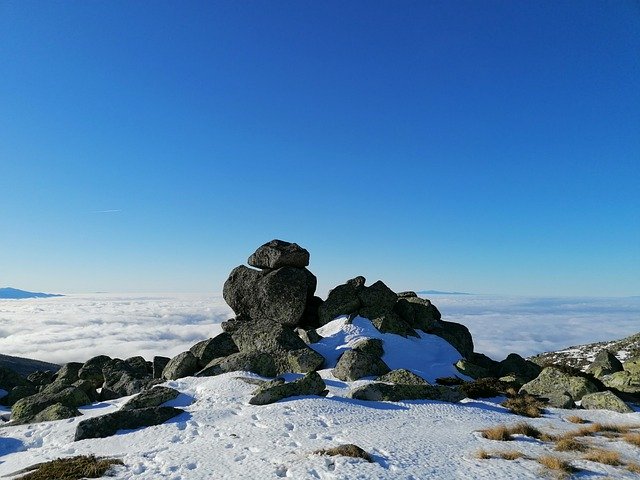 Bezpłatne pobieranie skał, śniegu, gór, natura, sezon, bezpłatne zdjęcie do edycji za pomocą bezpłatnego edytora obrazów online GIMP