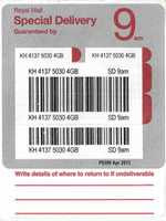 Free download Royal Mail Special Delivery By 9am Post Office Label free photo or picture to be edited with GIMP online image editor