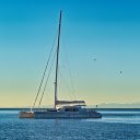 Sailboat on the blue sea  screen for extension Chrome web store in OffiDocs Chromium