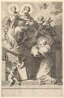 Free download Saint Bernard Kneeling before the Virgin and Child free photo or picture to be edited with GIMP online image editor