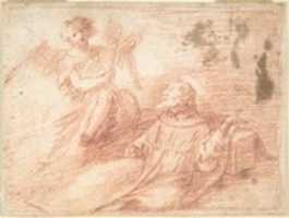 Téléchargez gratuitement la photo ou l'image gratuite de Saint François et un ange avec une Viola da Braccio (L'extase de Saint François) à éditer avec l'éditeur d'images en ligne GIMP