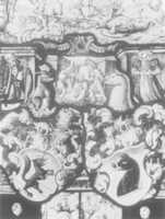Free download Saint George and the Dragon, the Scourging of Christ and the Last Judgement, with donor figures and armorials free photo or picture to be edited with GIMP online image editor
