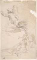 Free download Saint in Ecstasy; Study of Saints Head (recto); Sketches of Putti (verso) free photo or picture to be edited with GIMP online image editor
