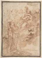 Free download Saint Michael the Archangel and Another Figure Recommending a Soul to the Virgin and Child in Heaven free photo or picture to be edited with GIMP online image editor