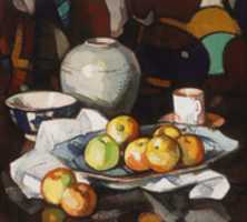 Free download Samuel Peploe, Still Life Apples And Jar free photo or picture to be edited with GIMP online image editor