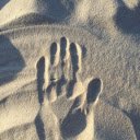 Sand and handprints  screen for extension Chrome web store in OffiDocs Chromium