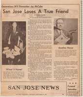 Free download San Jose loses a true friend: generations will remember Jay McCabe (San Jose News, September 24, 1976) free photo or picture to be edited with GIMP online image editor