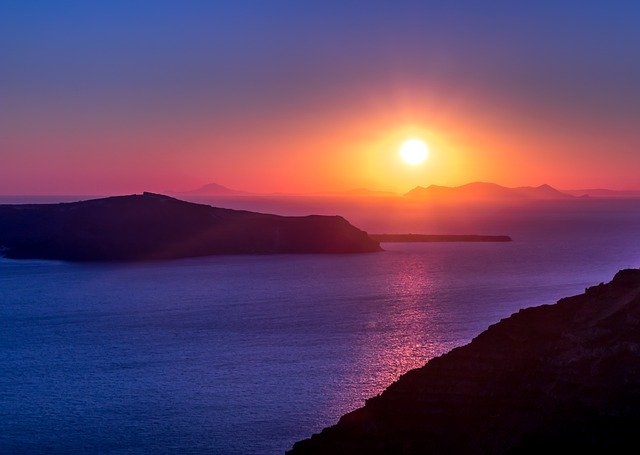 免费下载圣托里尼西希腊海夏季免费图片可使用 GIMP 免费在线图像编辑器进行编辑