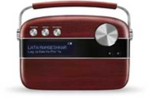Free download Saregama Carvaan Hindi - Portable Music Player with 5000 Preloaded Songs, FM/BT/AUX (Cherrywood Red) free photo or picture to be edited with GIMP online image editor