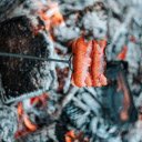 Sausages Roasting over Charcoal  screen for extension Chrome web store in OffiDocs Chromium