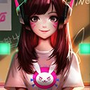 Schoollessen | Overwatch Charming girl D.Va scherm voor extensie Chrome webwinkel in OffiDocs Chromium