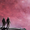 Sci Fi 2 Astronauți Space Galaxy | Ecran ARTWORK pentru extensia magazinului web Chrome în OffiDocs Chromium