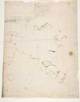 Free download S. Costanza, drum, interior, elevation; column shafts, profiles; narthex, section; stair, detail plan (recto) stair, plans; window, elevation (verso) free photo or picture to be edited with GIMP online image editor