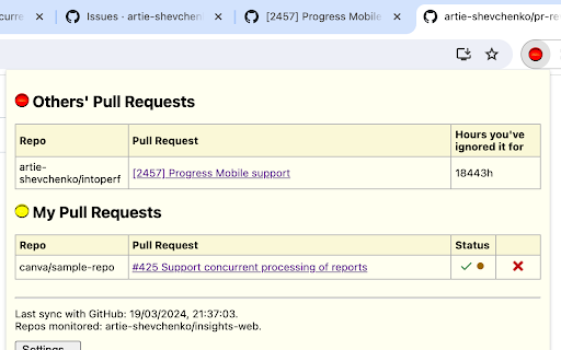 [Canva] My Turn GitHub PR Review  from Chrome web store to be run with OffiDocs Chromium online