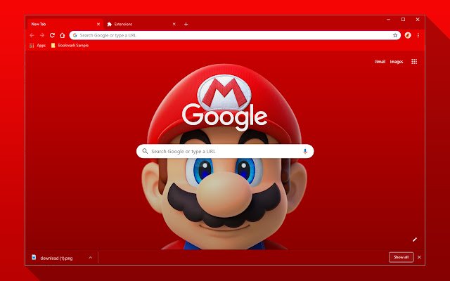 [NJB] Mario Red Color ธีมเกมจาก Chrome เว็บสโตร์ที่จะรันด้วย OffiDocs Chromium ออนไลน์