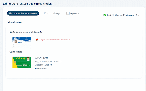 [Numih] Lecteur de cartes Vitale pour dh  from Chrome web store to be run with OffiDocs Chromium online