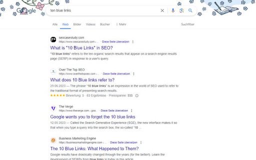 10 blue links  from Chrome web store to be run with OffiDocs Chromium online