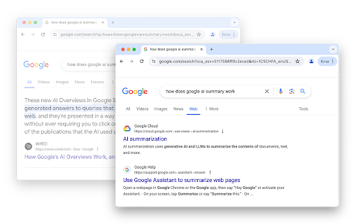 10 Blue Links Remove Google AI summaries  from Chrome web store to be run with OffiDocs Chromium online