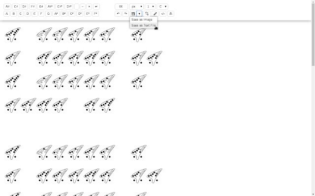 12 Hole Ocarina Tabs Creator  from Chrome web store to be run with OffiDocs Chromium online