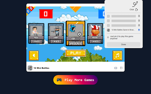 12 Mini Battles Game in Browser Free  Offline available  from Chrome web store to be run with OffiDocs Chromium online