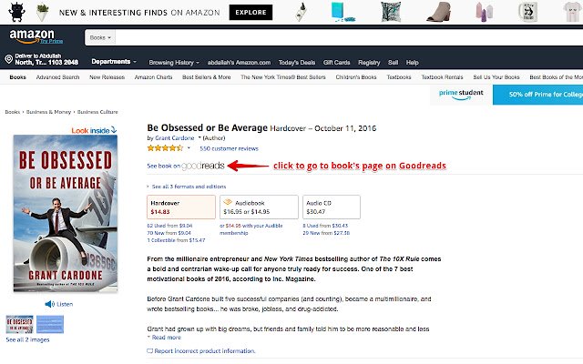 1 クリックで Amazon 書籍を Chrome ウェブストアから Goodreads に変換し、OffiDocs Chromium オンラインで実行できます