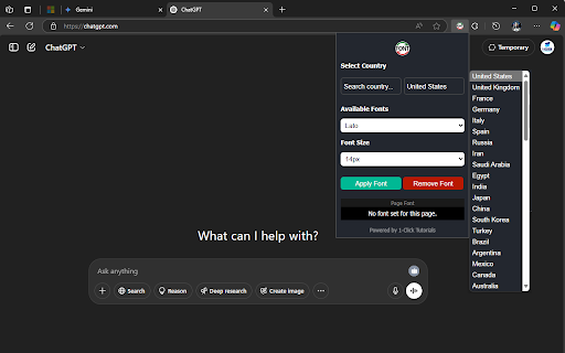 1 Click Font Changer  from Chrome web store to be run with OffiDocs Chromium online