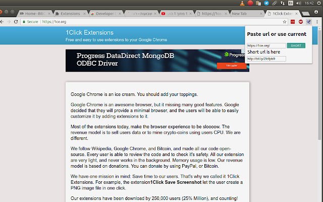1Click is site down  from Chrome web store to be run with OffiDocs Chromium online