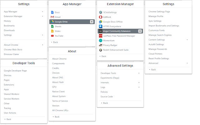 1ClickSettings  from Chrome web store to be run with OffiDocs Chromium online