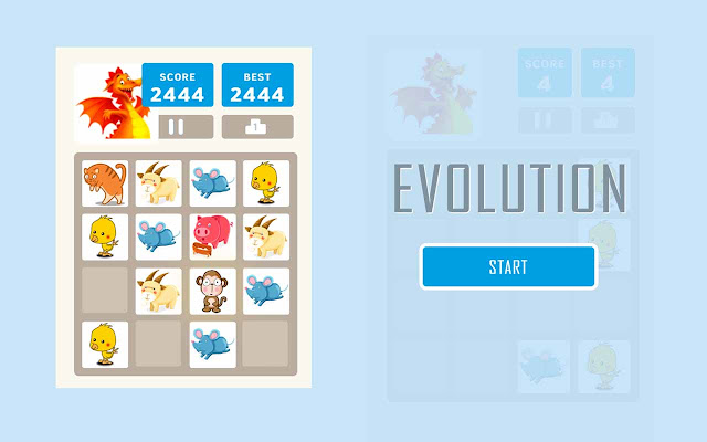 2048 Animal Edition da Chrome Web Store será executado com o OffiDocs Chromium online