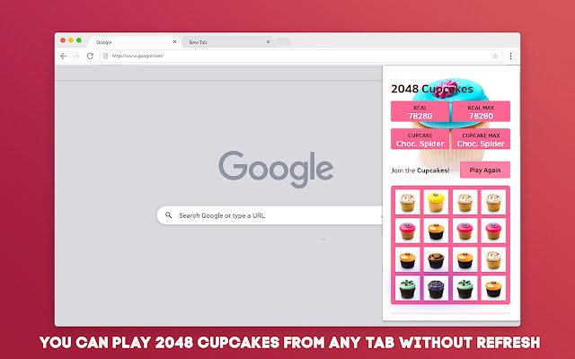 2048 Cupcakes Offline Game  from Chrome web store to be run with OffiDocs Chromium online