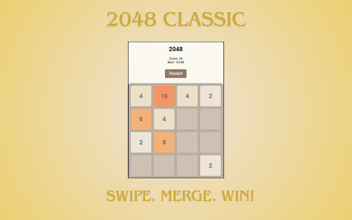 2048 Reloaded  from Chrome web store to be run with OffiDocs Chromium online