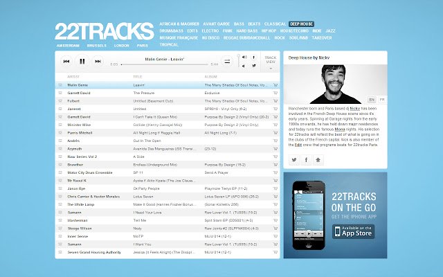 22tracks  from Chrome web store to be run with OffiDocs Chromium online